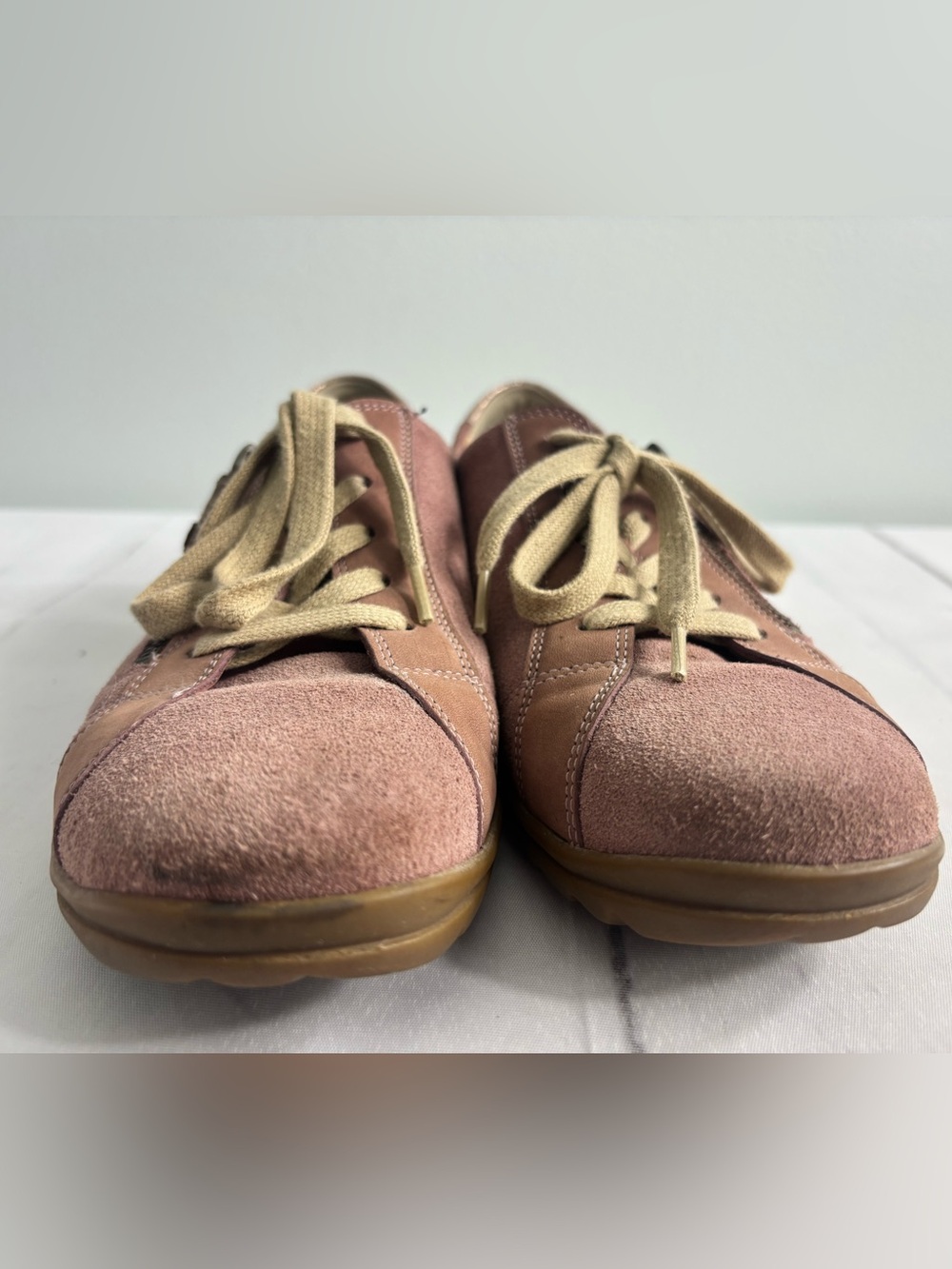 Hartjes "XS Casual" Women’s Suede Zip Sneakers Mauve Rose Gold Heel Accent - Picture 3 of 10